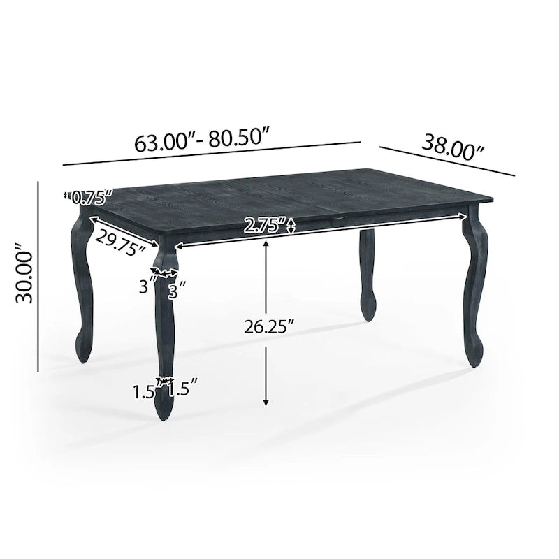 Table à manger extensible marron/gris naturel avec rallonge papillon, 6 à 8 places