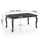 Table à manger extensible marron/gris naturel avec rallonge papillon, 6 à 8 places