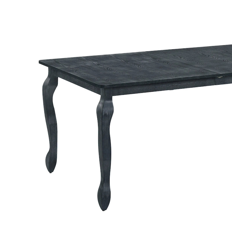 Table à manger extensible marron/gris naturel avec rallonge papillon, 6 à 8 places