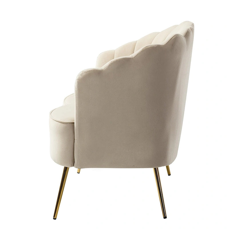 Ensemble salon 3 pièces en velours – 1 causeuse et 2 fauteuils, plusieurs coloris