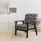 Fauteuil d'appoint en tissu pied-de-poule noir et blanc – 1 place