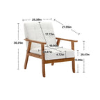 Fauteuil d'appoint rembourré Bleu / Gris clair / Beige / Rouge / Vert, assise individuelle, pieds en bois massif