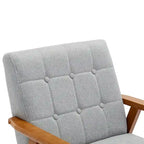 Fauteuil d'appoint rembourré Bleu / Gris clair / Beige / Rouge / Vert, assise individuelle, pieds en bois massif