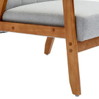 Fauteuil d'appoint rembourré Bleu / Gris clair / Beige / Rouge / Vert, assise individuelle, pieds en bois massif