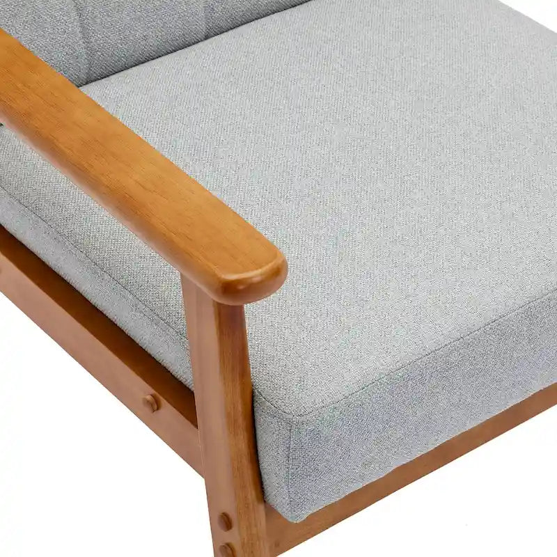 Fauteuil d'appoint rembourré Bleu / Gris clair / Beige / Rouge / Vert, assise individuelle, pieds en bois massif