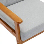 Fauteuil d'appoint rembourré Bleu / Gris clair / Beige / Rouge / Vert, assise individuelle, pieds en bois massif