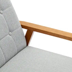 Fauteuil d'appoint rembourré Bleu / Gris clair / Beige / Rouge / Vert, assise individuelle, pieds en bois massif