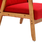 Fauteuil d'appoint rembourré Bleu / Gris clair / Beige / Rouge / Vert, assise individuelle, pieds en bois massif