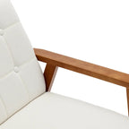 Fauteuil d'appoint rembourré Bleu / Gris clair / Beige / Rouge / Vert, assise individuelle, pieds en bois massif