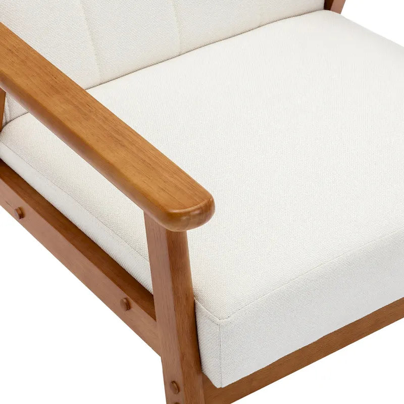 Fauteuil d'appoint rembourré Bleu / Gris clair / Beige / Rouge / Vert, assise individuelle, pieds en bois massif