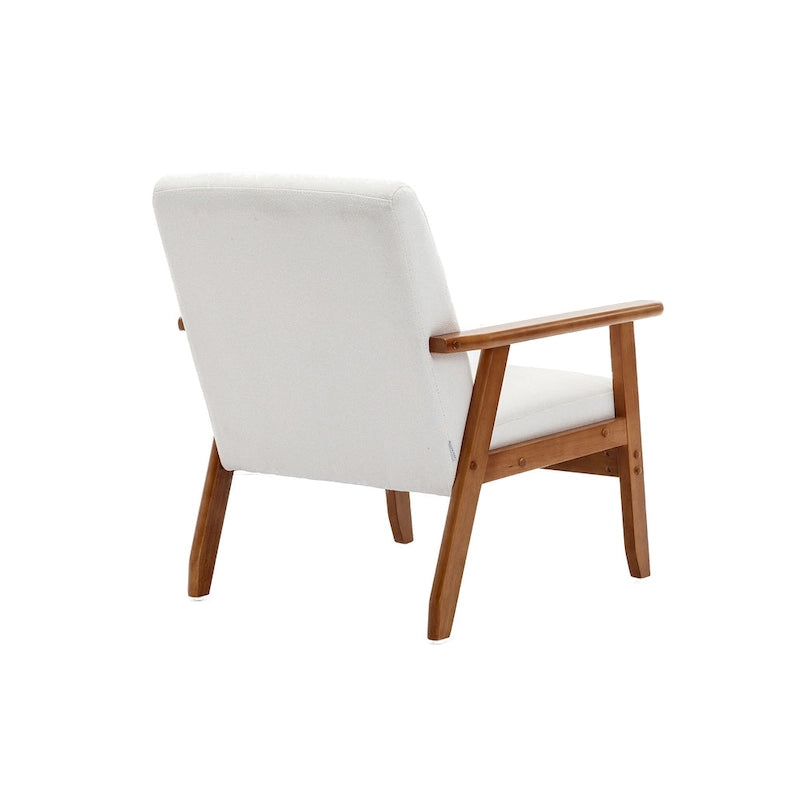 Fauteuil d'appoint rembourré Bleu / Gris clair / Beige / Rouge / Vert, assise individuelle, pieds en bois massif