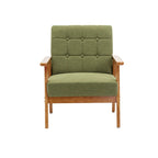 Fauteuil d'appoint rembourré Bleu / Gris clair / Beige / Rouge / Vert, assise individuelle, pieds en bois massif