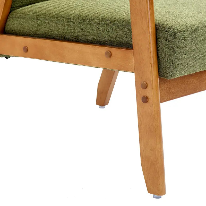 Fauteuil d'appoint rembourré Bleu / Gris clair / Beige / Rouge / Vert, assise individuelle, pieds en bois massif