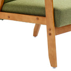 Fauteuil d'appoint rembourré Bleu / Gris clair / Beige / Rouge / Vert, assise individuelle, pieds en bois massif