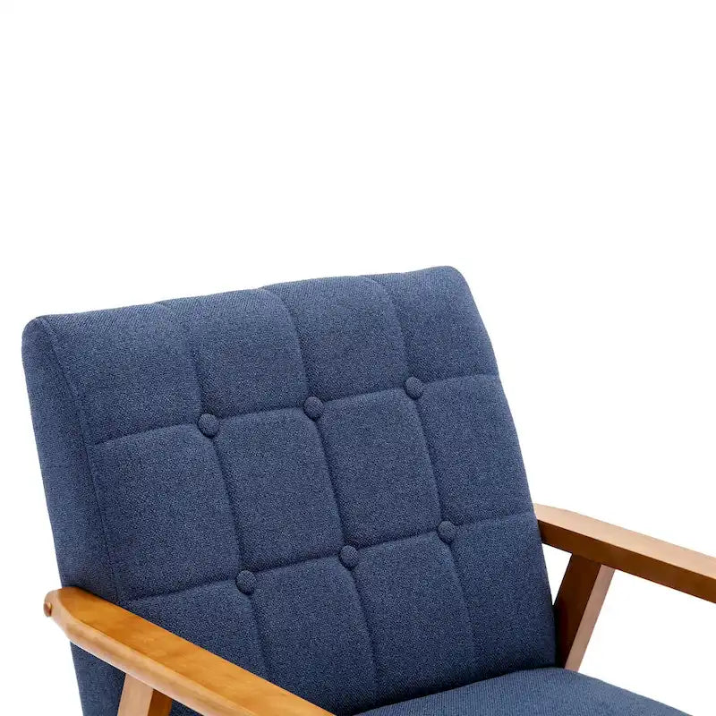 Fauteuil d'appoint rembourré Bleu / Gris clair / Beige / Rouge / Vert, assise individuelle, pieds en bois massif