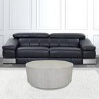 Table basse ronde rustique blanche, bois massif, 1 place