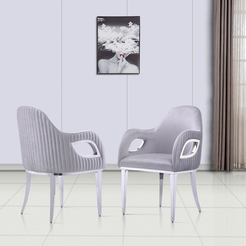 Fauteuil de salle à manger en velours noir/gris/rose/blanc avec pieds en métal, 1 place