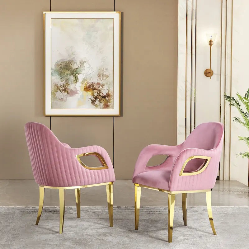 Fauteuil de salle à manger en velours noir/gris/rose/blanc avec pieds en métal, 1 place