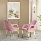 Fauteuil de salle à manger en velours noir/gris/rose/blanc avec pieds en métal, 1 place