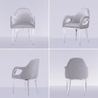 Fauteuil de salle à manger en velours noir/gris/rose/blanc avec pieds en métal, 1 place