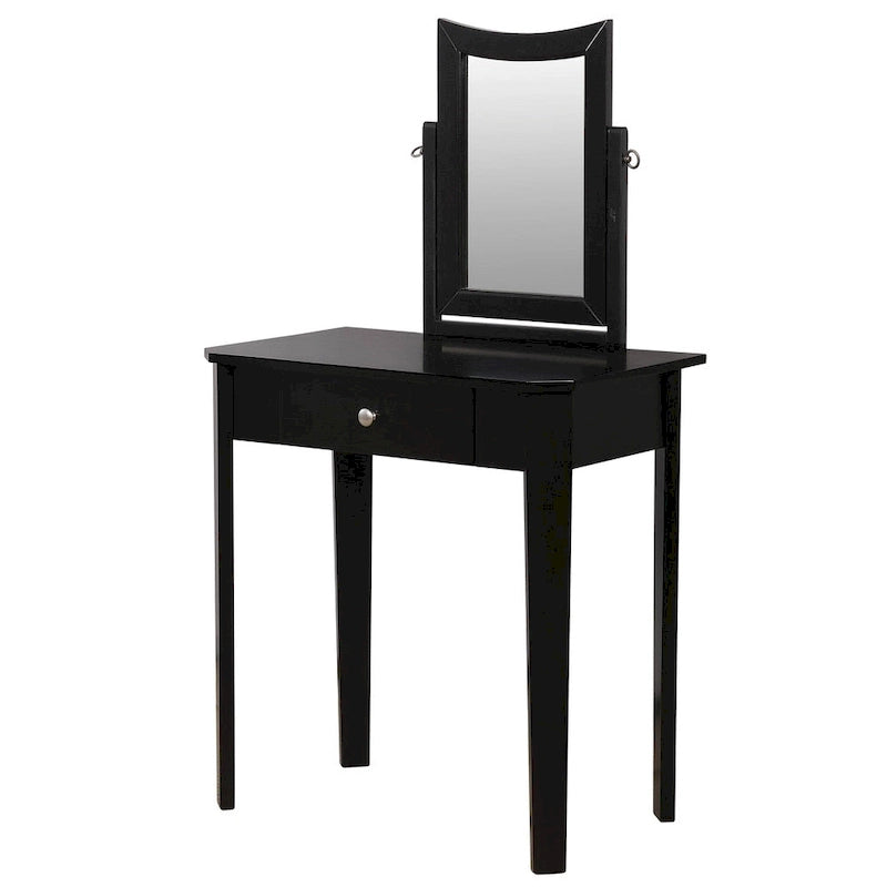 Coiffeuse de maquillage contemporaine 3 pièces 1 tiroir noire / grise / rose / blanche pour 1 personne