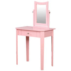 Coiffeuse de maquillage contemporaine 3 pièces 1 tiroir noire / grise / rose / blanche pour 1 personne