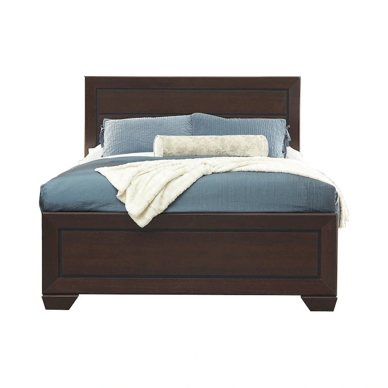 Chambre à coucher 2 pièces en cacao foncé avec commode (grand lit/très grand lit)