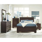 Chambre à coucher 2 pièces en cacao foncé avec commode (grand lit/très grand lit)
