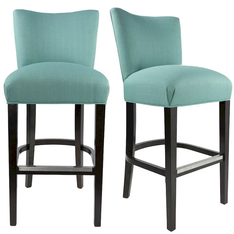Tabouret de bar à dossier haut Aqua Blue, 1 place, hauteur d'assise 76 cm