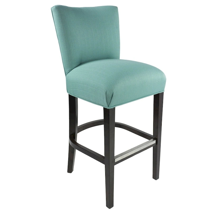 Tabouret de bar à dossier haut Aqua Blue, 1 place, hauteur d'assise 76 cm