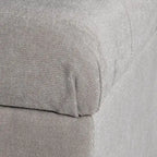 Banc de rangement capitonné gris avec couvercle à charnière, 1 personne