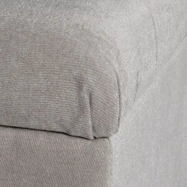 Banc de rangement capitonné gris avec couvercle à charnière, 1 personne