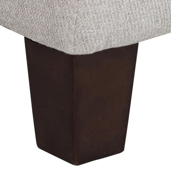 Banc de rangement capitonné gris avec couvercle à charnière, 1 personne