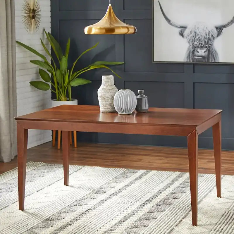 Table à manger rectangulaire en noyer, style Mid-Century, 6 places