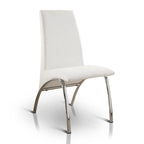 Ensemble de salle à manger contemporain blanc avec plateau en verre, 7 pièces, pour 4 à 6 personnes