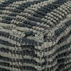 Pouf cubique en tissu bohème à carreaux bleus et sarcelle – 1 personne