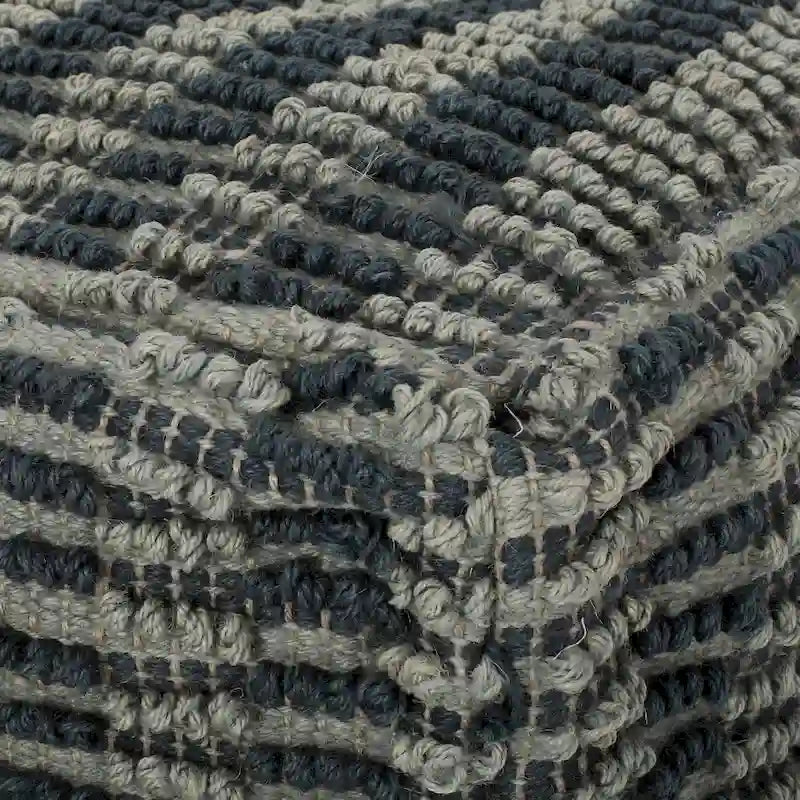 Pouf cubique en tissu bohème à carreaux bleus et sarcelle – 1 personne