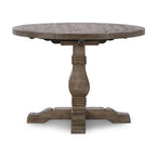 Table de salle à manger ronde à pied central 107 cm marron vieilli, 4 places