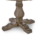 Table de salle à manger ronde à pied central 107 cm marron vieilli, 4 places