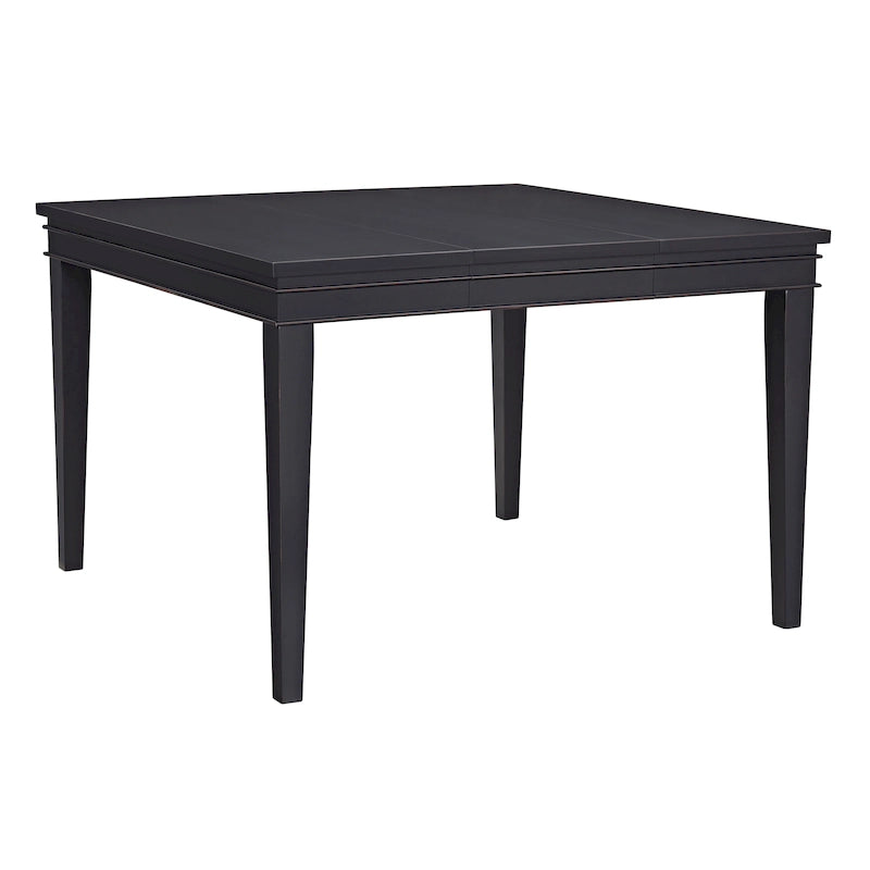 Table de salle à manger à hauteur de comptoir extensible blanche et grise/noire, peut accueillir jusqu'à 6 personnes