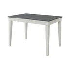 Table de salle à manger à hauteur de comptoir extensible blanche et grise/noire, peut accueillir jusqu'à 6 personnes