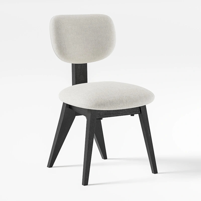 Chaise de salle à manger en bois / bois massif noir, style scandinave, lot de 2