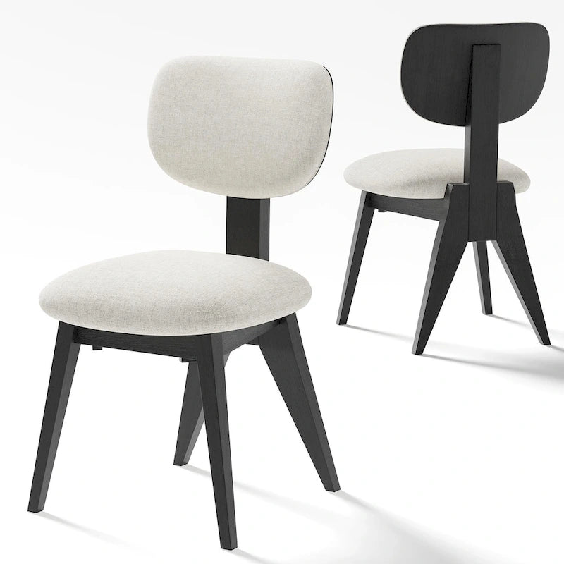 Chaise de salle à manger en bois / bois massif noir, style scandinave, lot de 2