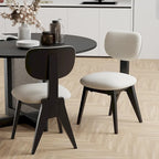 Chaise de salle à manger en bois / bois massif noir, style scandinave, lot de 2