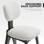 Chaise de salle à manger en bois / bois massif noir, style scandinave, lot de 2