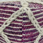 Pouf carré bleu / magenta / sarcelle / gris et naturel, tissé à la main, 1 personne