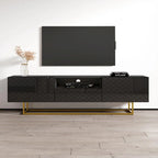 Meuble TV laqué blanc/noir brillant pour téléviseur jusqu'à 85 pouces