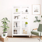 Meuble de rangement en verre à 4 portes vert menthe / noir / blanc / bleu