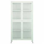 Meuble de rangement en verre à 4 portes vert menthe / noir / blanc / bleu