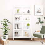 Meuble de rangement en verre à 4 portes vert menthe / noir / blanc / bleu